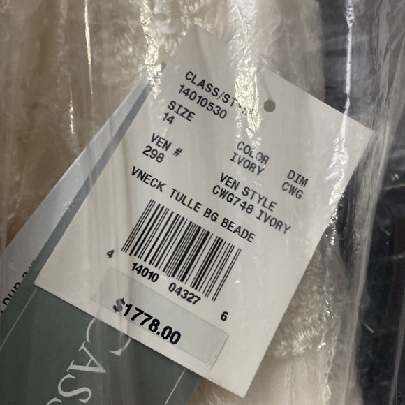 OLEG CASSINI wedding dress. Never worn or altered. - Picture 3 of 3